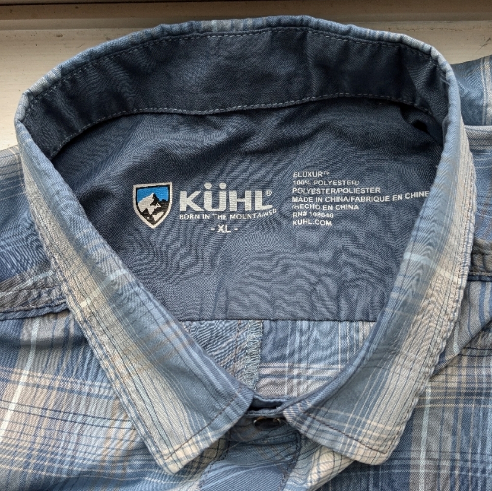 Kuhl's Blue Plaid Men's Active Shirt - Picture 4 of 4